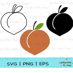 Peach SVG, PNG, EPS, Instant Download, Peach Bundle, Digital Download, Peach Clipart, Fruit Vector