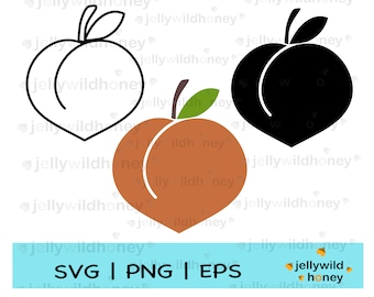 Peach SVG, PNG, EPS, Instant Download, Peach Bundle, Digital Download, Peach Clipart, Fruit Vector
