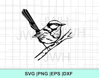 Vogel SVG, PNG, EPS, DXf, Instant Download, Digitale Download, prachtige fee winterkoninkje clipart, SVG-bestanden voor de Cricut, winterkoninkje silhouet overzicht vogel