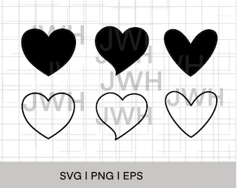 Heart SVG, PNG, EPS, Instant Download, Digital Download,  Heart PnG, Heart Bundle, Heart Clipart, Heart Vector, Heart Silhouette