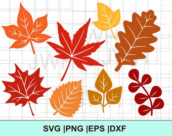Fall Leaves SVG, PNG, EPS, DxF, Instant Download, Autumn Leaves Svg Bundle, Fall Leafs Clipart, Fall Autumn SvG, leaf svg file for cricut