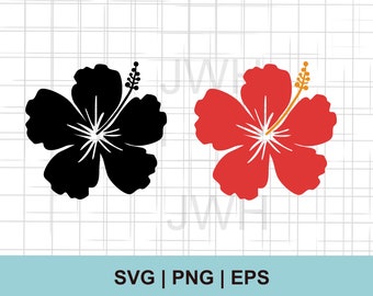 Hibiscus SVG, PNG, EPS,  Red Hibiscus Flower SVg Bundle, Instant Download,  Digital Download, Floral Clipart, Flower Silhouette SvG