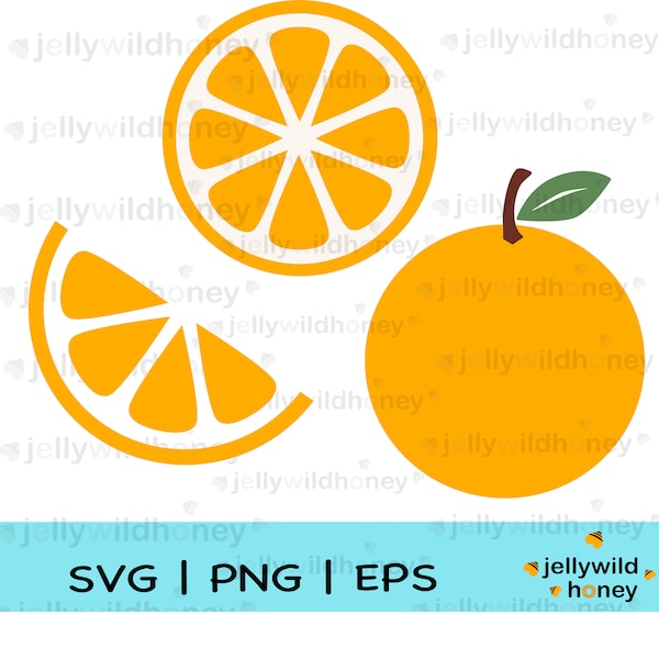 Orange SVG, PNG, EPS, Instant Download, Citrus Fruit Bundle, Digital Download, Orange Clipart, Fruit Vector, Orange Slice Vector Art