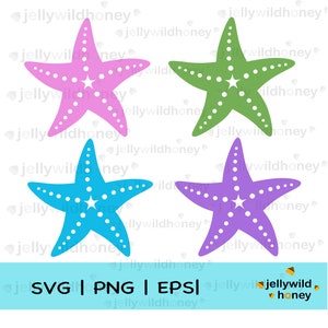 Estrellas de mar SVG, PNG, EPS, Descarga instantánea, Descarga digital, Clipart de estrellas de mar, Vector de estrellas de mar, Vector de animales marinos lindos
