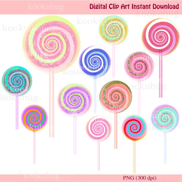 Candy clipart, candy clip art, Lollipop clipart, lollipop clip art, instant download, pink candies, digital clipart,
