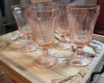 Indiana Glass Pink Hurricane featuring Madrid Style