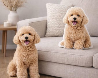 Custom Dog Shaped Pillow from Photo, Personalized Pet Pillow, Realistic Plush Pet Portrait, Dog Memorial Gift, Pet Lover Gift