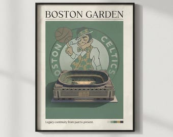 Boston Garden Poster | Boston Celtics Stadium Art | Digital Download