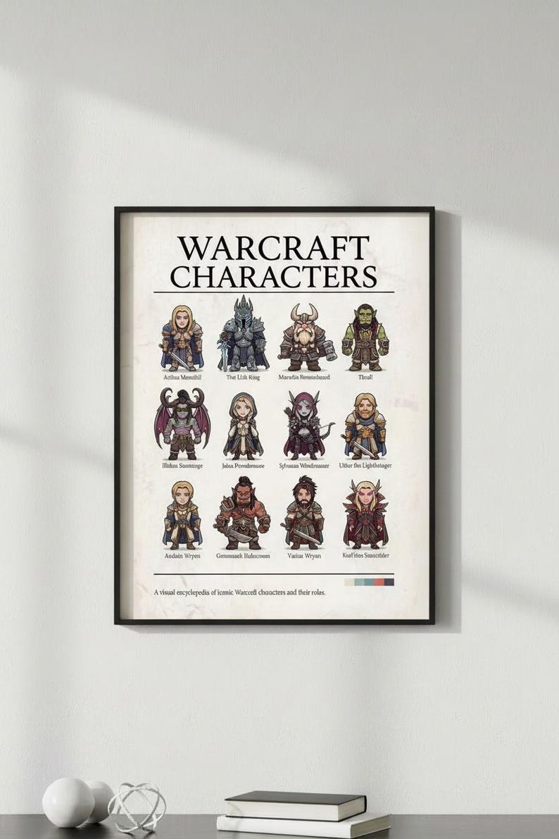 Warcraft Characters Poster | Retro Fantasy Game Art (digital Download ...