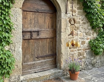 Campanelli a vento antichi in rame a forma di pesce per esterni, da giardino, da appendere, Feng Shui, in metallo, a forma di loto, regalo, 40 cm