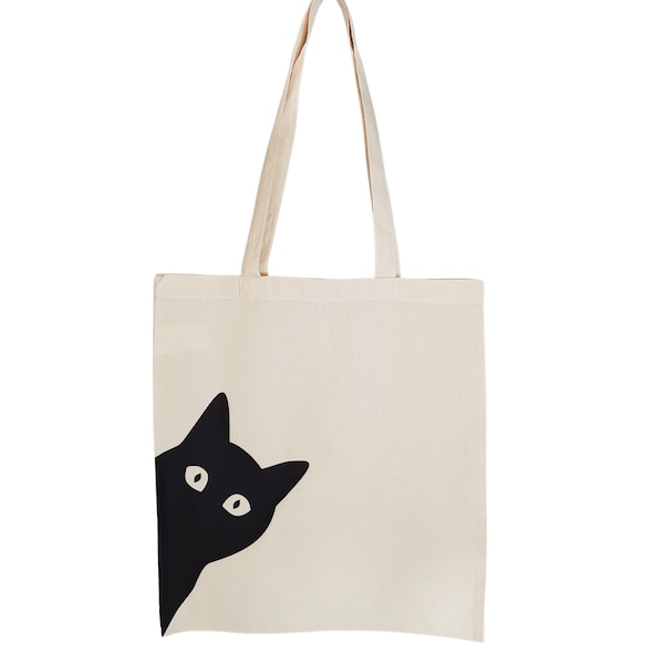 Tote bag, Cat lovers, Cat tote bag, shopping bag, reusable, gift bag, gift for her, Cute cate tote bag, Cute cat gift