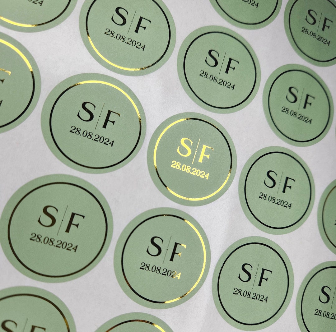 Custom Wedding Stickers Wedding Favour Personalised Labels Gold