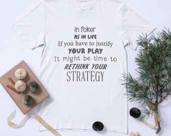 Camiseta con eslogan de póker, camisetas para hombre y mujer