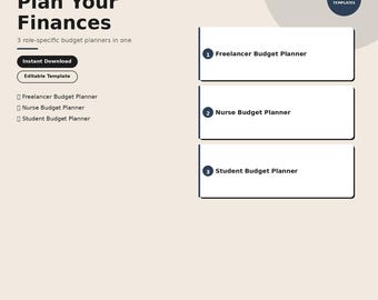 Planificateur budgétaire groupé | Agenda mensuel étudiant, indépendant, infirmier | Word de modifiable | Téléchargement instantané