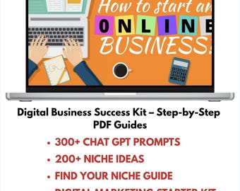 Kit para el éxito en negocios digitales: guías en PDF paso a paso + REGALO - Más de 200 ideas de nicho para productos rentables.