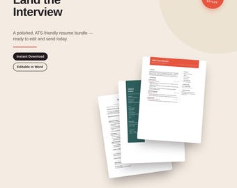 Lot de modèles de CV modifiables | 3 modèles de CV pour Word | CV professionnel moderne à téléchargement immédiat