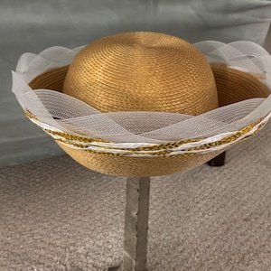 Deborah NY 70s White Wool Crown Hat Embellish Beaded Sequined Applique Womens OS Deborah New York Hats | eBay main image 3