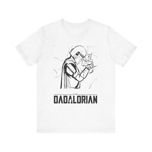 Dadalorian T-Shirt | Mandalorian Dad Helmet Illustration image 3