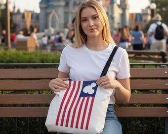 Micky Ohren Flagge Einkaufstasche | Americana Stripes Disney inspiriert