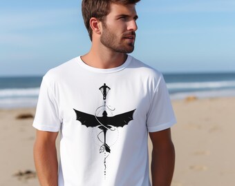 Toothless Dragon Shirt: Minimalist Silhouette, Theme Park Tee