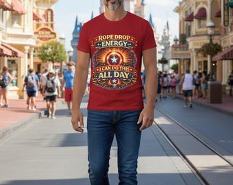 Superhero Shield Tee, Rope Drop Energy, Theme Park Outfit, Minimalist T-Shirt