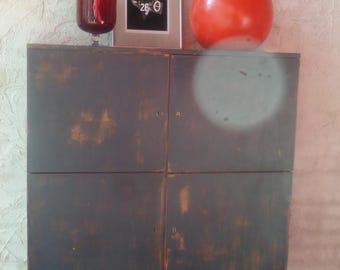 Highboard-1959-Grau-ShabbyLook-HairpinLegs-Vintage-Super Design