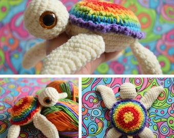Virkmönster för havssköldpaddor med amigurumi i PDF-format | Gosedjur för nybörjare | Direkt nedladdning