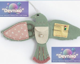 Luna Crow Felt Sewing Pattern | Scissor Holder, Needle Case (PDF Download)