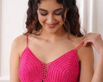 Crochet Bralette Pattern Any Cup Size | Boho Crop Top PDF S-5X | Instant Download