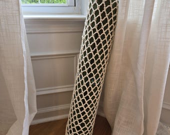 Crochet Yoga Mat Bag | Handmade Cotton Yoga Mat Carrier | Drawstring Mesh Yoga Bag