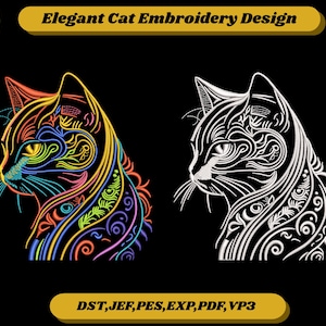 Kattbroderidesign | Maskinbroderifil | 9 storlekar