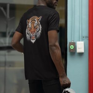 Broderidesign med vild tigerhuvud | Maskinbroderifil | 9 storlekar | Direkt nedladdning bild 4