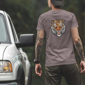 Broderidesign med vild tigerhuvud | Maskinbroderifil | 9 storlekar | Direkt nedladdning bild 3