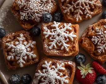 Bocados de tostada francesa con copos de nieve: Receta fácil para un desayuno invernal (PDF, 10 minutos)