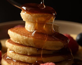 Receta fácil de panqueques de plátano / Desayuno reconfortante (patrón PDF)