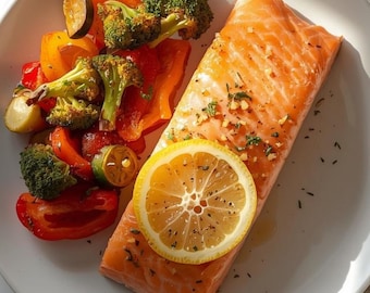 Receta de salmón al horno con ajo y limón / Cena saludable rica en proteínas