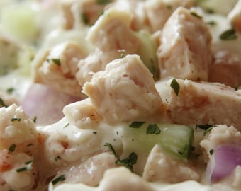 Ensalada proteica de atún y yogur griego / Comida saludable para bajar de peso / Almuerzo ligero rico en proteínas