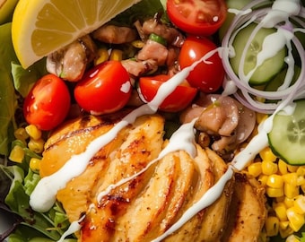 Tazón de pollo y verduras rico en proteínas / Comida saludable para bajar de peso / Receta ligera y saludable