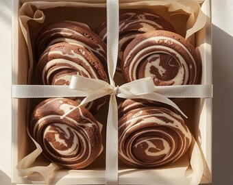 Receta de galletas con efecto mármol / Horneado de vainilla y cacao (Descarga digital)