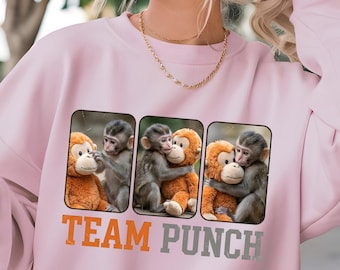 Baby Monkey Punch Shirt, Team Punch T-Shirt, Viral Monkey Graphic Sweatshirt,  Unisex Casual Tee