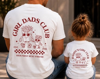 Father Daughter Matching Shirt, Personalized Girl Dad Shirt, Matching Shirts Daddy Girl, Retro Dads Girl Shirt, Dad Daughter Match