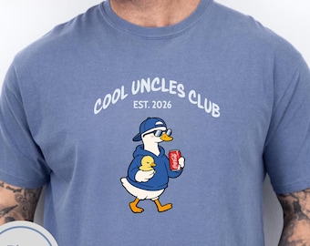 Funny Uncle Goose Comfort Colors Shirt, Cool Uncles Club Est 2026, Uncle Baby Reveal, Custom Name Tee
