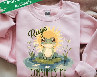 Rage Consumes Me Shirt, Frog Pond TShirt, Meme Frog Shirt, Vintage Style Unisex T-Shirt, Nature Lover Gift, Funny Frog Retro Shirt