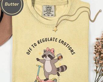 Off To Regulate Emotions Shirt, Funny Raccoon Shirt, Mental Health Shirt, Therapist Shirt, Counselor Shirt, Teacher Shirt, SEL Teacher Gift