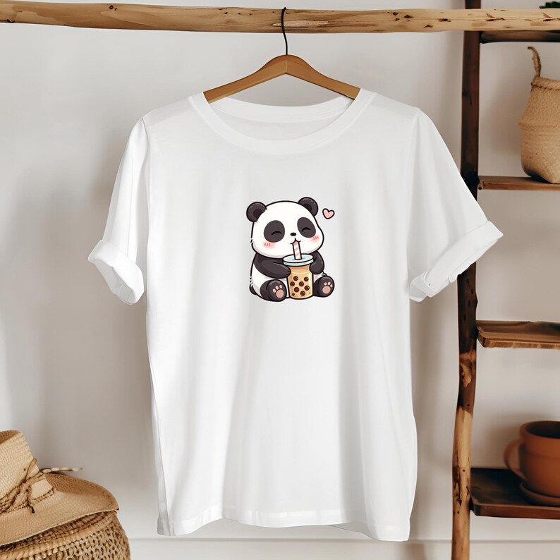 Panda Boba Shirt, Cute Bubble Tea Panda Tee, Kawaii Animal Lover Gift ...