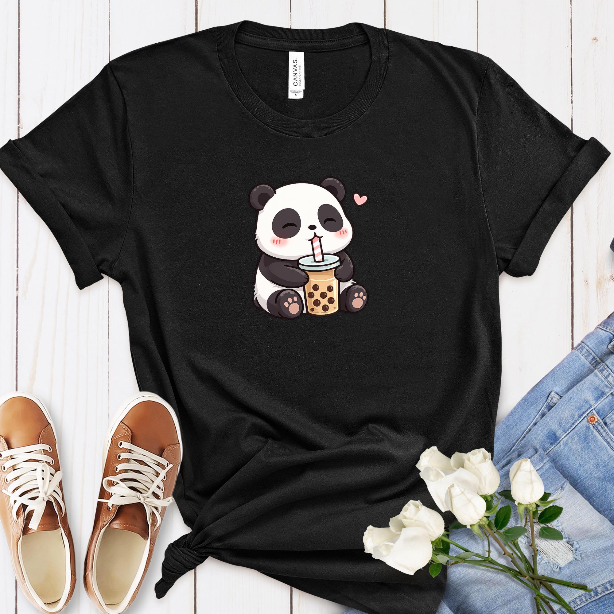 Panda Boba Shirt, Cute Bubble Tea Panda Tee, Kawaii Animal Lover Gift ...