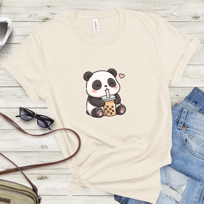 Panda Boba Shirt, Cute Bubble Tea Panda Tee, Kawaii Animal Lover Gift ...
