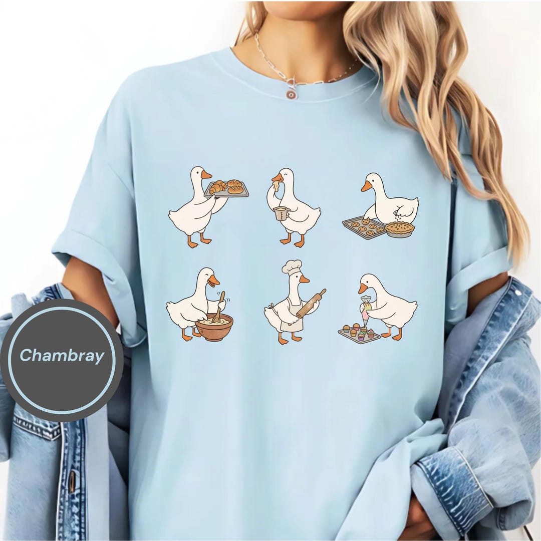 Funny Baking Goose Shirt, Silly Goose Baker Tee, Cute Goose Baking ...