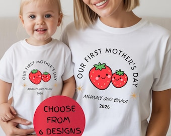 Custom Mommy and Me Matching Shirts, First Mother's Day Gift, Personalized Mom and Baby Outfit, Mama Baby Bodysuit or Toddler Tee