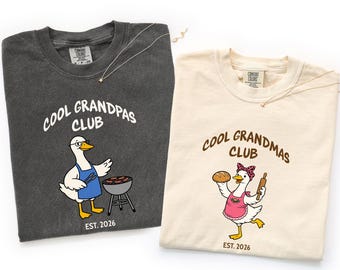 Personalized Grandparents Matching Shirts, Custom Cool Grandmas Club Tee, New Pregnancy Announcement Tshirt, Grandma Grandpa Goose Shirts